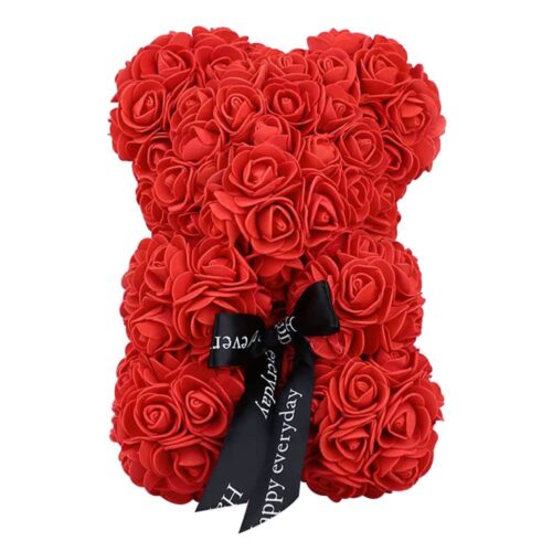 valentines teddy bear flowers flower rose teddy bear made of flowers love teddy toy rose flowers the little flower shop BRIGHT RED SMALL min